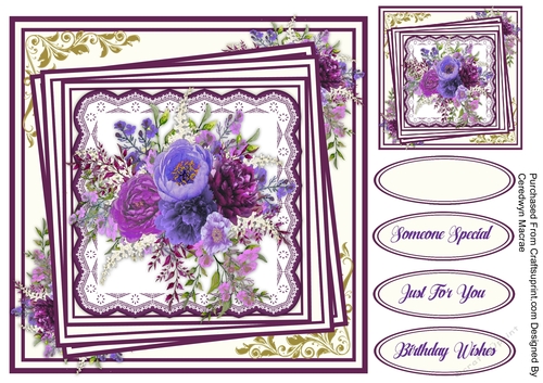 8x8 Beautiful  Mixed Lilac Roses