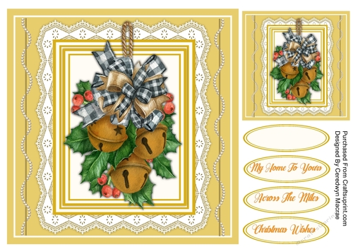 8x8 Beautiful GoldChristmas Bells