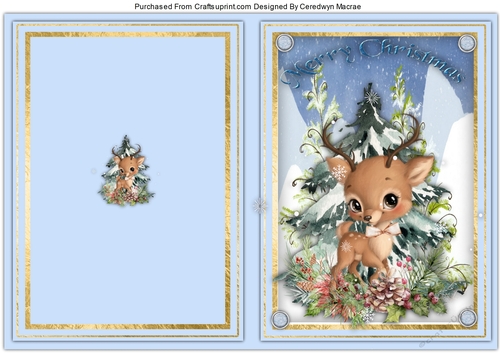 A5, print and Fold , Reindeer Cheer 