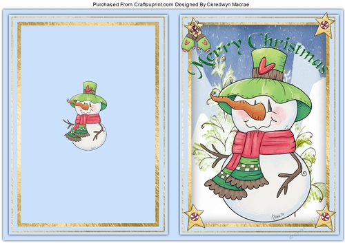 A5, Print and Fold ,Frosty Christmas