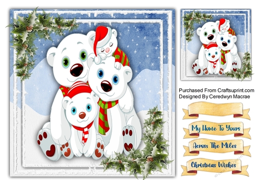 8x8 Gorgeous Polar Bear Family