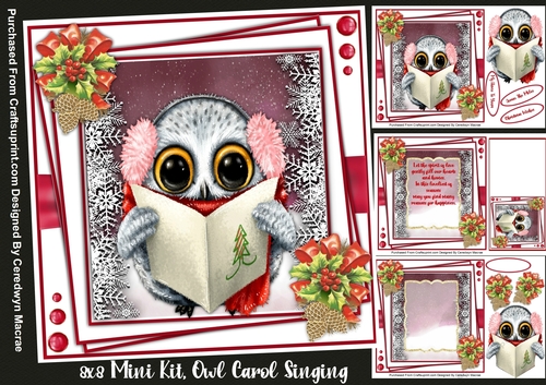 8x8 Mini Kit , Owl Carol Singing
