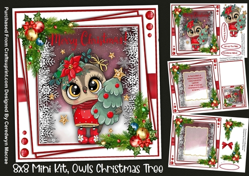 8x8 Mini Kit , Owls Christmas Tree  