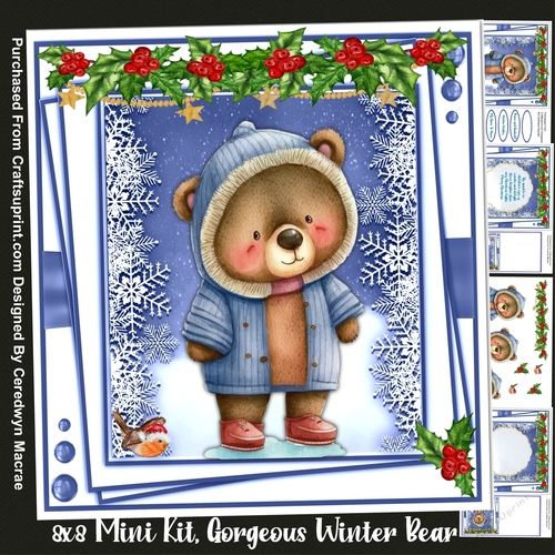 8x8 Mini Kit, Gorgeous Winter Bear