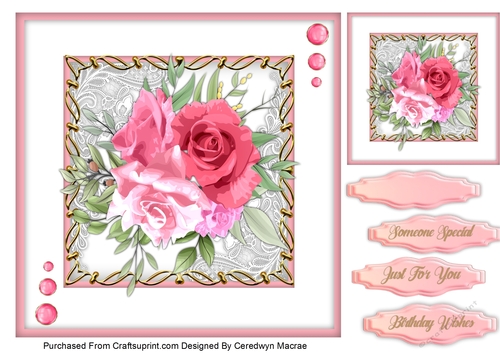 8x8 , Beautiful Coral and Pink Roses