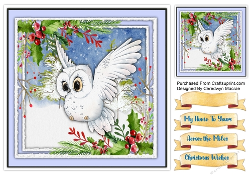 8x8 Beautiful Christmas Snow Owl