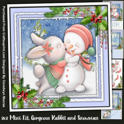 8x8 Mini Kit, Gorgeous Rabbit and Snowman