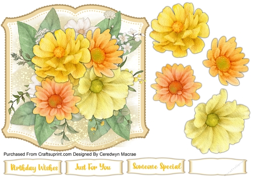 7x7 Beautiful Wild Flowers  Topper