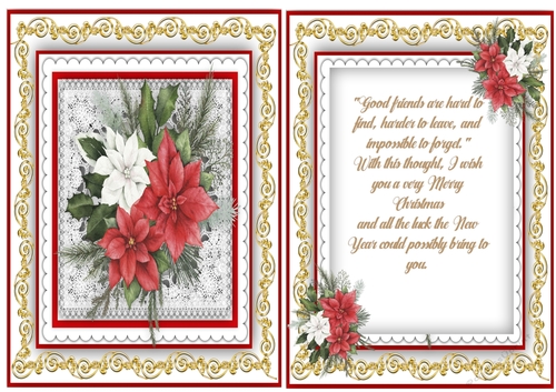A5, Beautiful. Christmas Greetings With Verse
