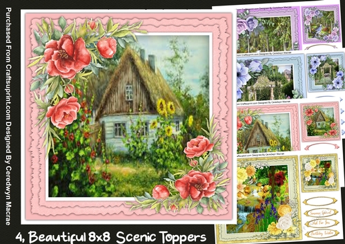 4,Beautiful 8x8 Scenic Toppers