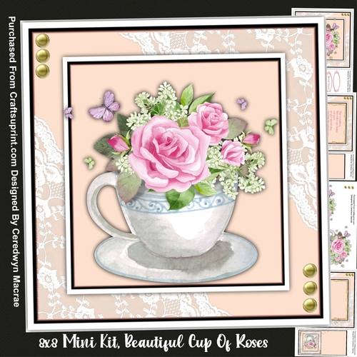 8x8 Mini Kit, Beautiful Cup Of Roses