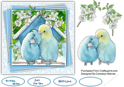 7x7 Beautiful Love Birds 1