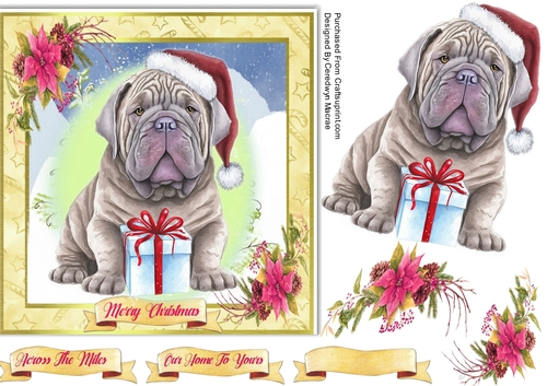 7x7 Beautiful Christmas Bull Mastiff