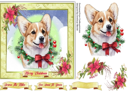 7x7 Beautiful ChristmasCorgi