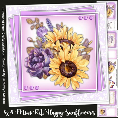 8x8 Mini KIt, Happy Sunflowers 