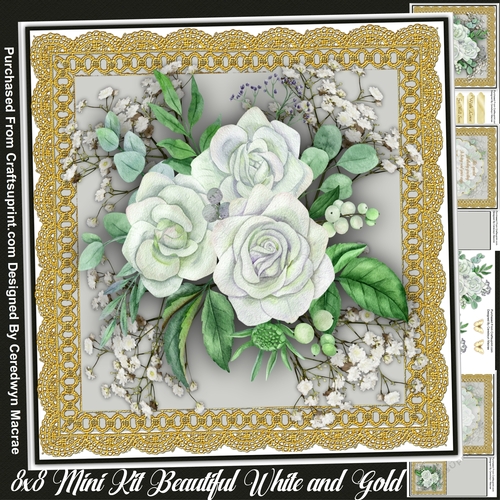 8x8 Mini Kit, Beautiful White and Gold