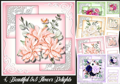 4, Beautiful 8x8 Flower Delights