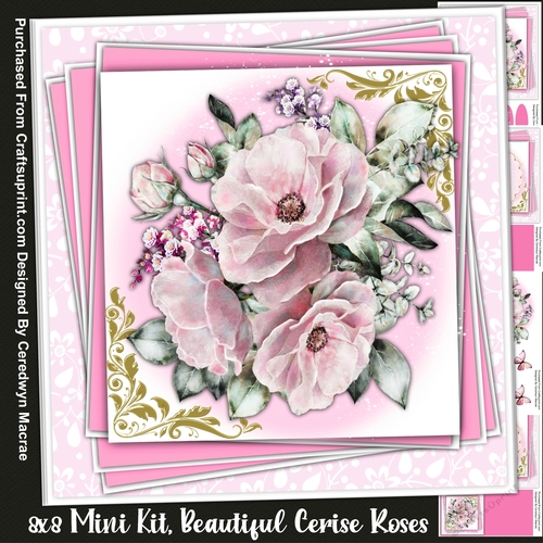 8x8 Mini Kit Beautiful Cerise Roses