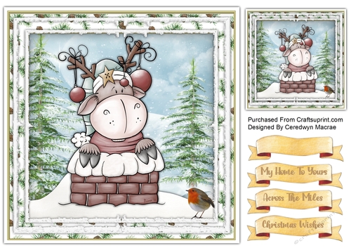 8x8  Reindeers in The Chimney