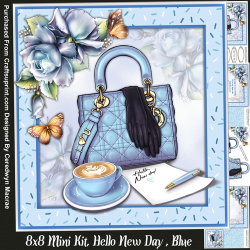 8x8 Mini Kit, Hello New Day , Blue