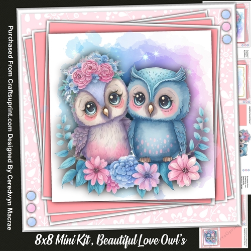 8x8 Mini Kit, Beautiful Love Owls