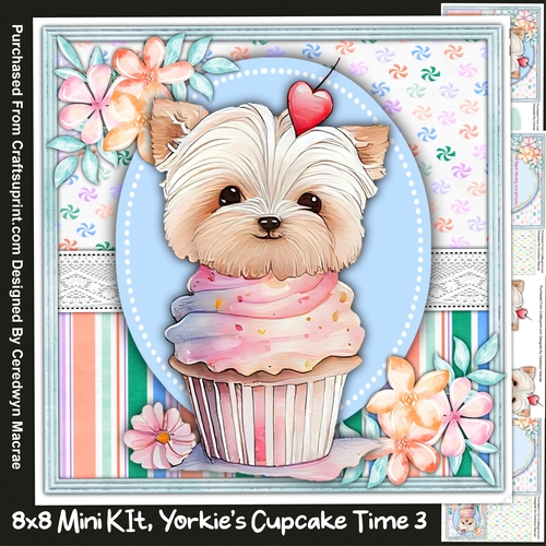 8x8 Mini Kit Yorkies Cupcake Time 3