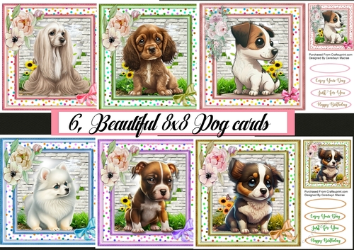  6, Beautiful 8x8 Dog Cards 