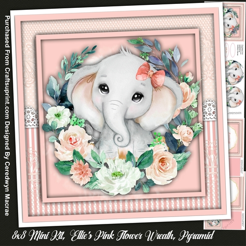 8x8 Mini Kit, Ellies Pink Flower Wreath, Pyramid