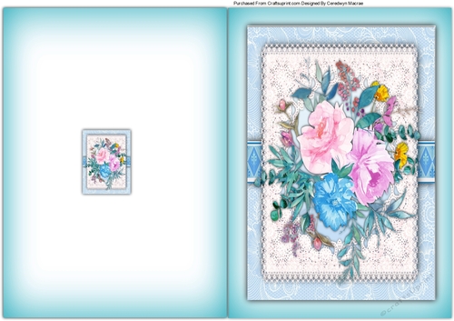 A5, Print and Fold , Pale Pink Roses