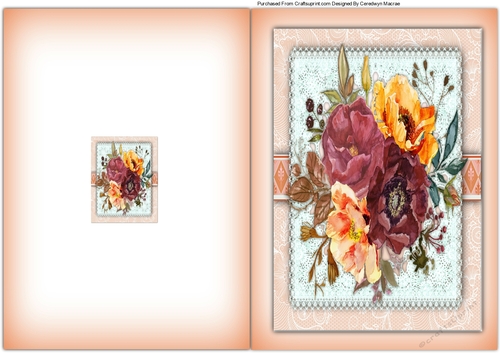 A5, Print and Fold ,Autumn Roses