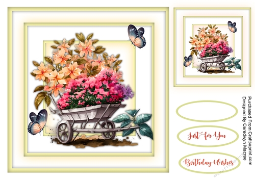 8x8 Gorgeous Summer Wheelbarrow