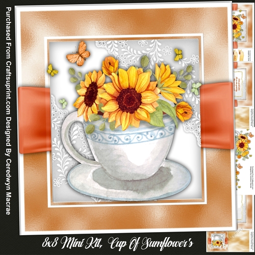 8x8 Mini Kit, ,Beautiful Cup Of Sunflowers