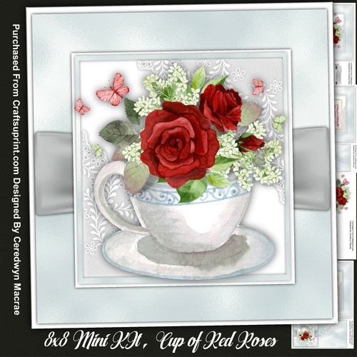 8x8 Mini Kit, ,Beautiful Cup Of Red Roses