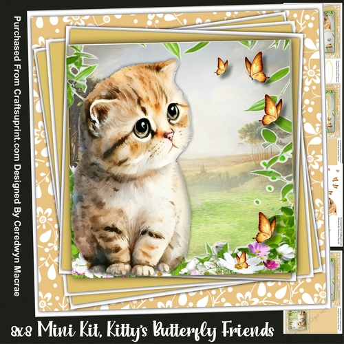 8x8 Mini Kit, Kittys Butterfly Friends
