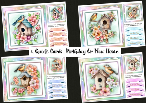4, Quick Cards , Birthday Or New Home 