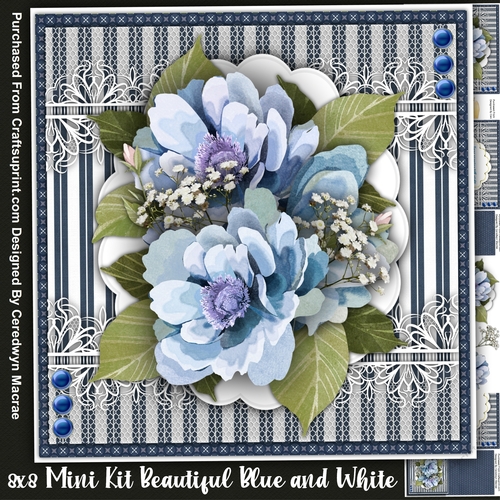 8x8 Mini Kit, Beautiful Blue and White