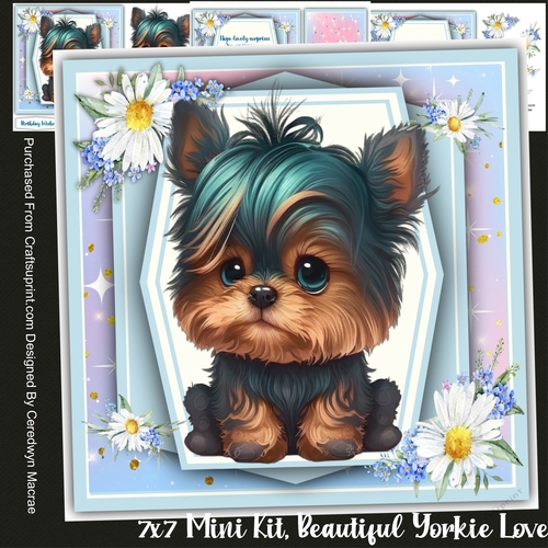 7x7 Mini Kit, Beautiful Yorkie Love 