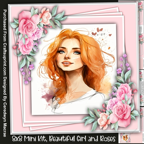 8x8 Mini Kit, Beautiful Girl and Roses