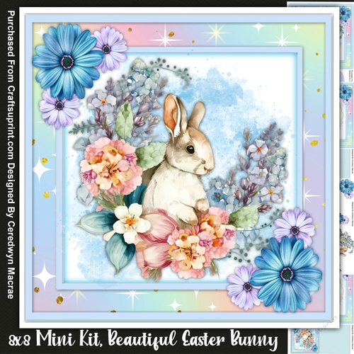 8x8 Mini Kit, Beautiful Easter or Birthday Bunny 1