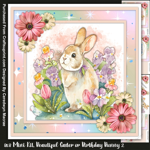 8x8 Mini Kit, Beautiful Easter or Birthday Bunny 2