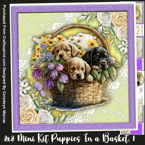 8x8 Mini Kit, Puppies in a Basket ,1