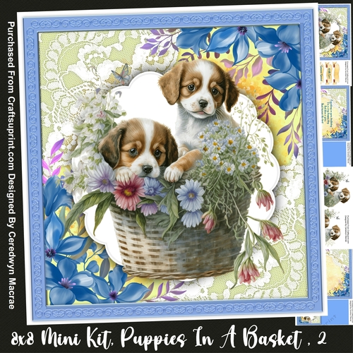 8x8 Mini Kit, Puppies in a Basket ,2