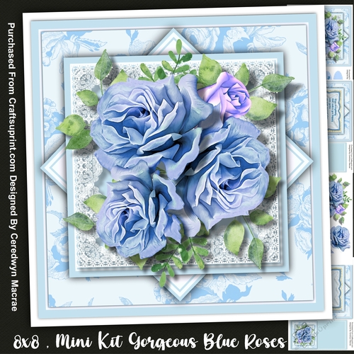 8x8 Mini Kit Gorgeous Blue Roses