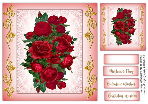 8x8 Beautiful Red Roses 