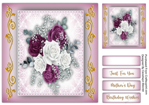 8x8 Beautiful Lilac and White  Roses 