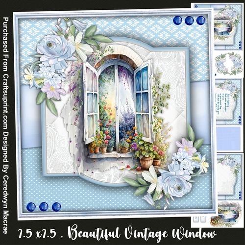 7.5x7.5 , Beautiful Vintage Window 1