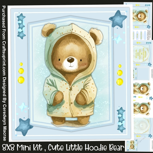 8x8 Mini Kit , Cute Little Hoodie Bear