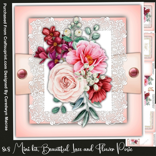 8x8 Mini Kit , Beautiful Lace and Flower  Posie