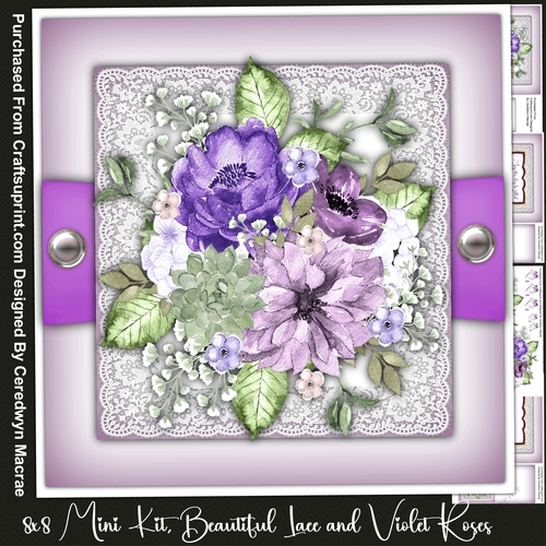 8x8 Mini Kit, Beautiful Lace and Violet Roses