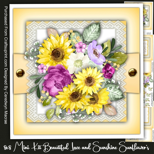 8x8 Mini Kit, Beautiful Lace and Sunshine Sunflowers